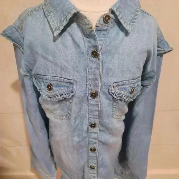 Matilda Jane Lyles Girls Drapery Chambray Shirt Size 10 NWT Denim. - Picture 2 of 13